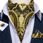 Men's Silk Cravat Set with Cufflinks and Pocket Square