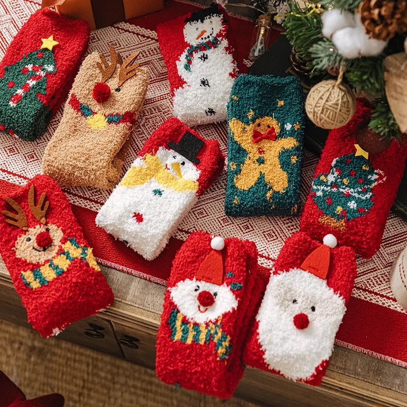 Plush Christmas Sleep Socks