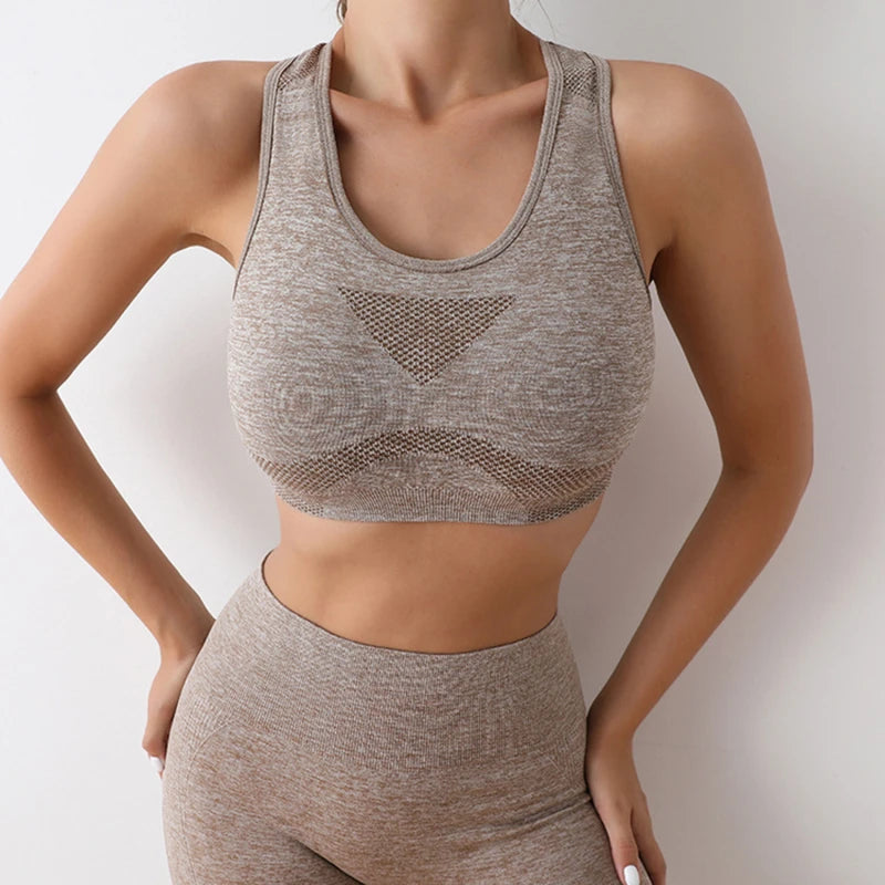 Brown Women's Gym and Yoga Outfit