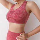 Rose Red Women's Gym and Yoga Outfit Sports Bra
