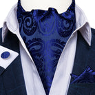 Men's Silk Cravat Set with Cufflinks and Pocket Square