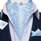 Men's Silk Cravat Set with Cufflinks and Pocket Square