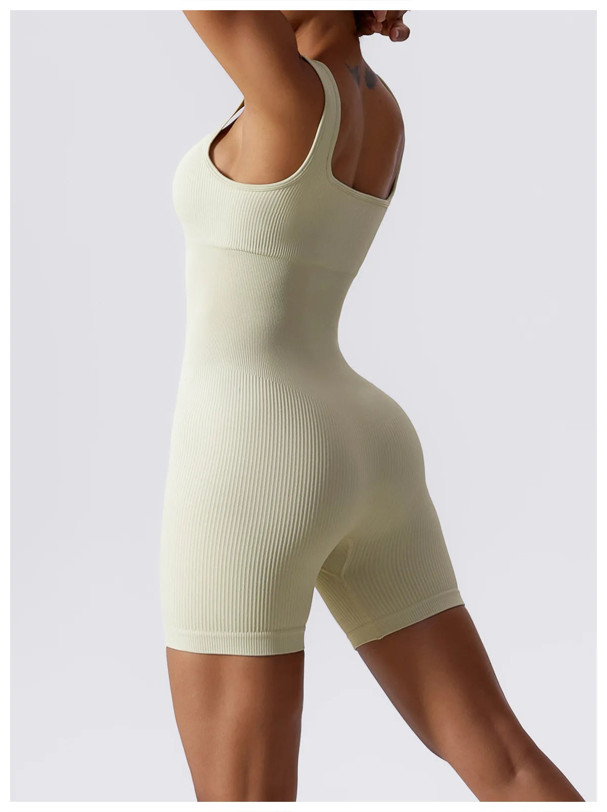 Women's Seamless Fitness Playsuit - Beige 4