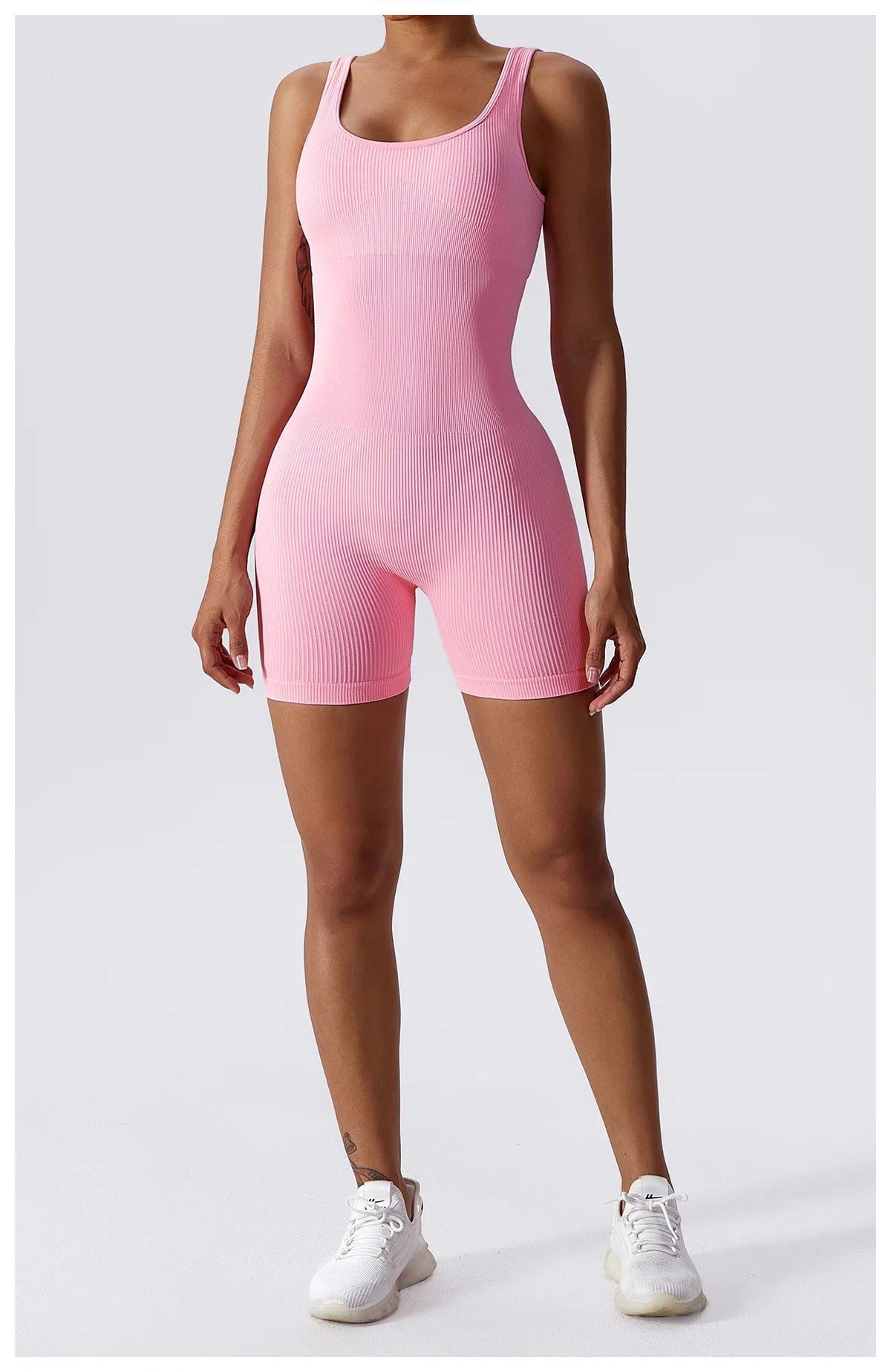 Women's Seamless Fitness Playsuit - Pink 5