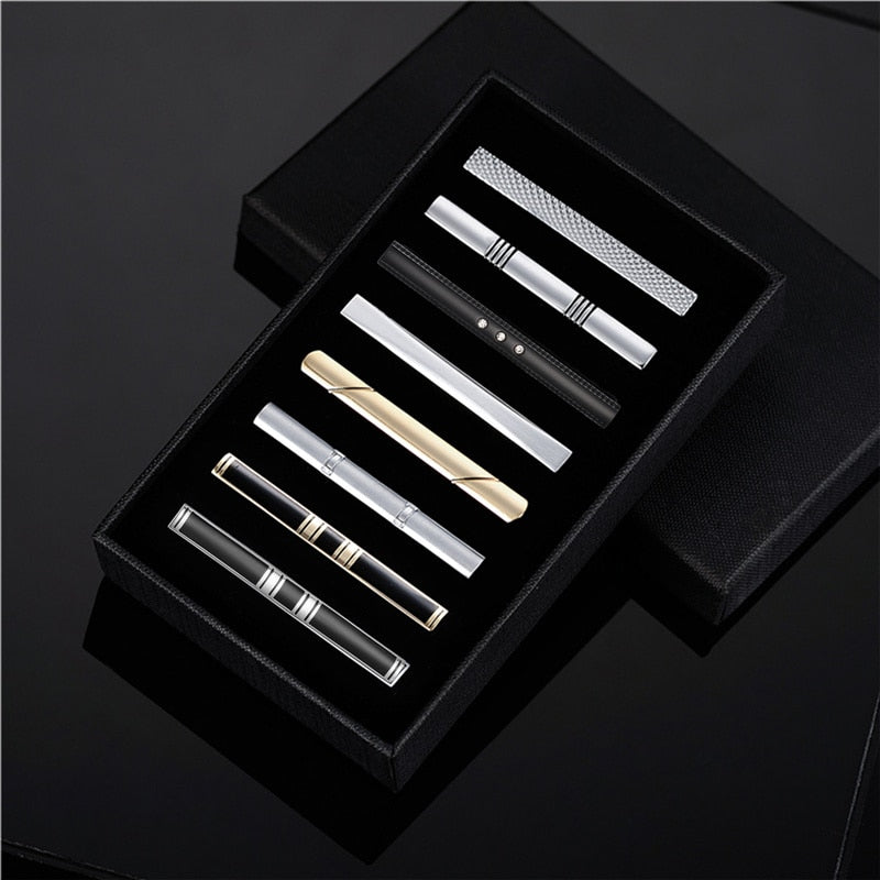 8 Piece Classic Neck Tie Clip Gift Set